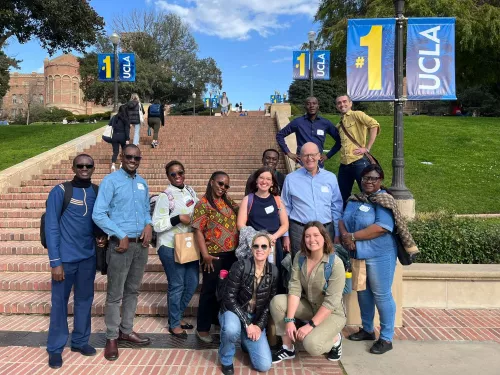 GAIN team at UC Global Health Day posing on UCLA steps